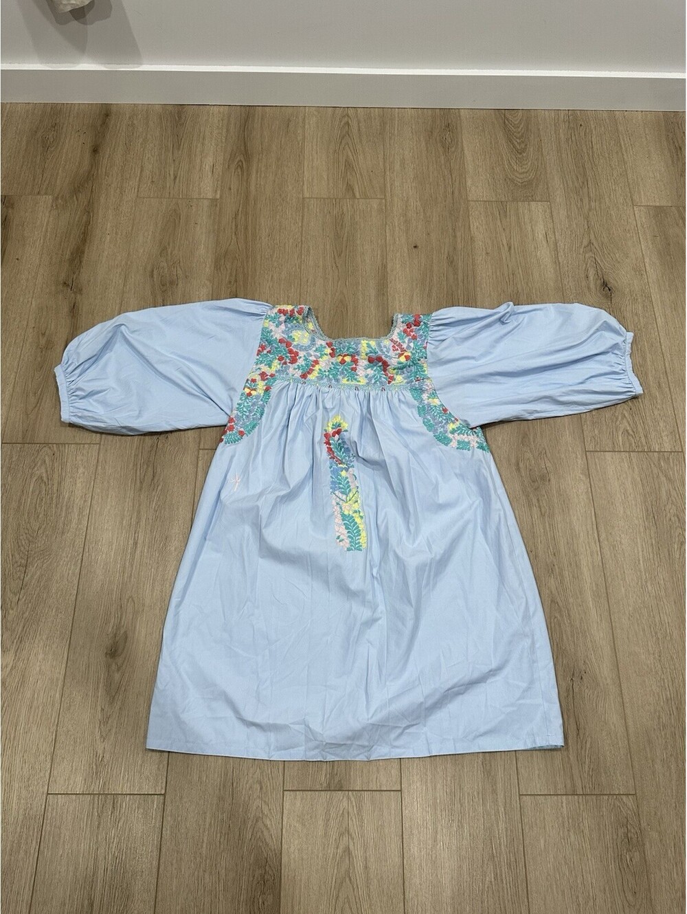 NWT Mi Golondrina Catalina Dulce Pastel Arroyo Embroidered Dress Women’s Large